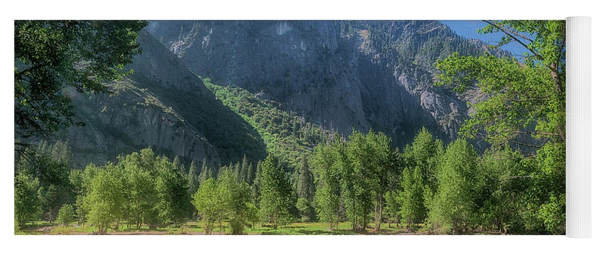 California Yoga Mat featuring the photograph Sentinel Rock and Merced River by Bill Roberts
