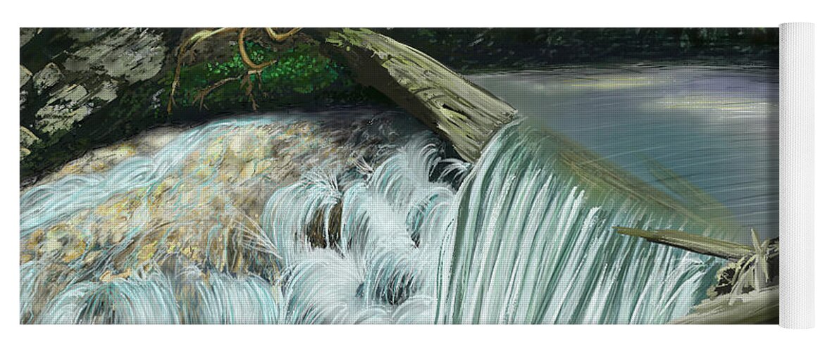 Waterscape Yoga Mat featuring the digital art Serene Oasis of Stagger Inn by Troy Stapek