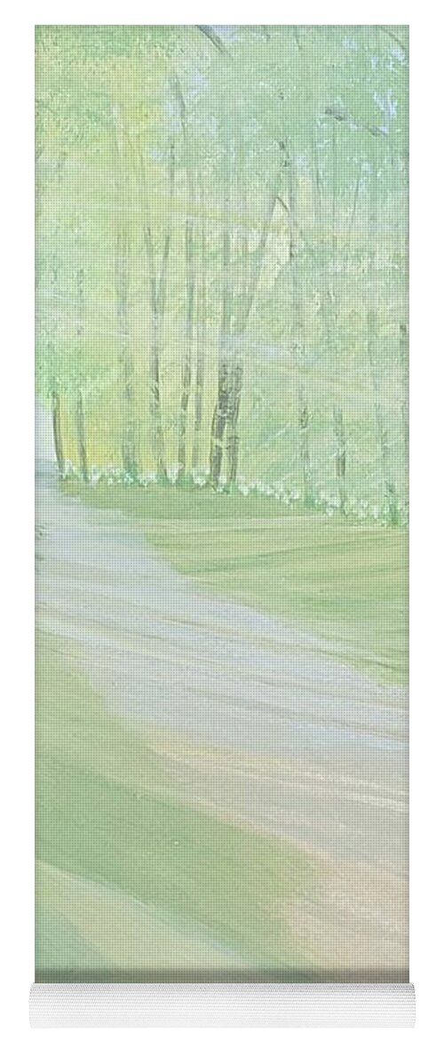 Green Yoga Mat featuring the painting Serenity by Joanne ONeill