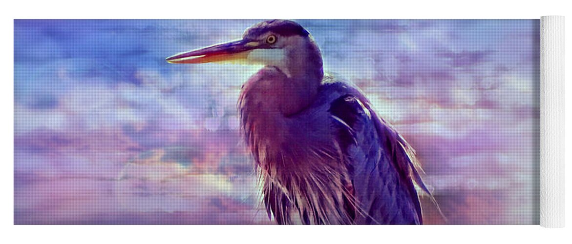 Egret Yoga Mat featuring the photograph Serious Bird by Lilia S