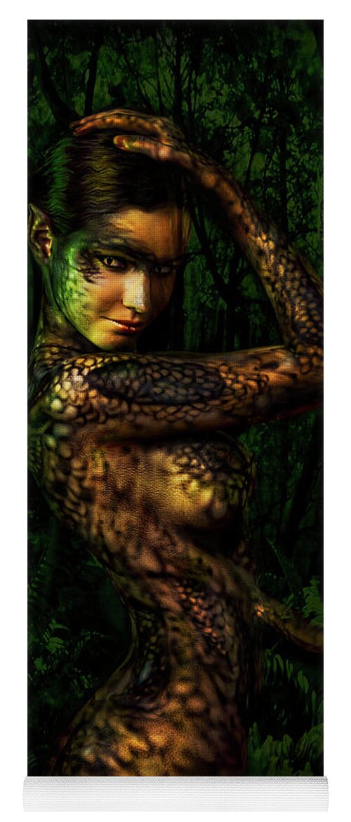 Serpent Yoga Mat featuring the digital art Serpent by Lilia S