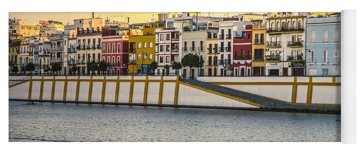 River Yoga Mat featuring the photograph Seville - Sunset in Calle Betis by AM FineArtPrints