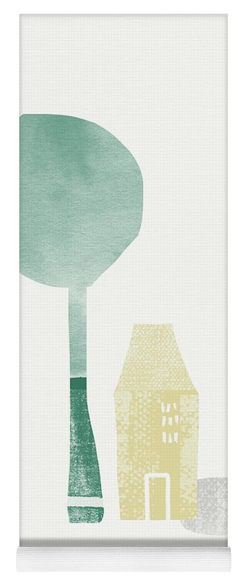 Minimal Yoga Mat featuring the painting Shade Tree- Art by Linda Woods by Linda Woods