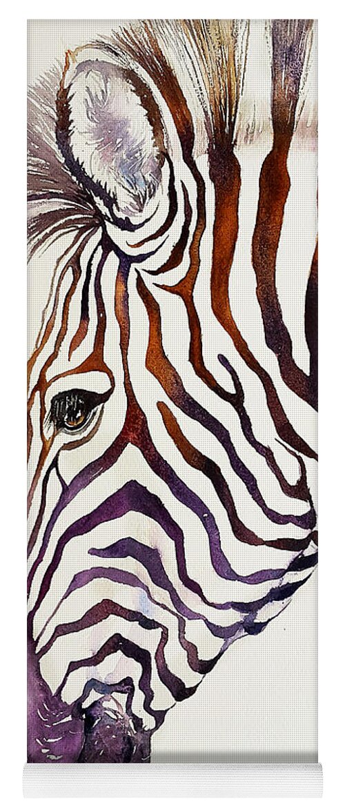 Zebra Yoga Mat featuring the painting Shadow Violet Zebra by Arti Chauhan