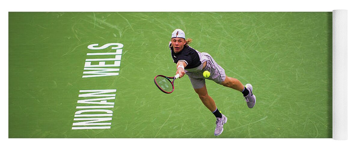 Tennis Yoga Mat featuring the photograph Shapovalov by Bill Cubitt