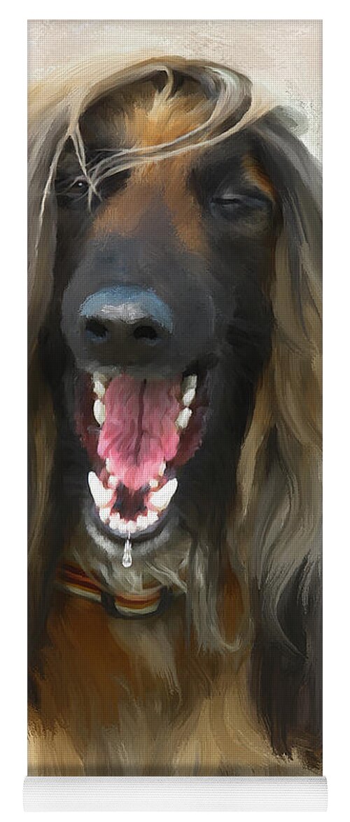 Afghan Hound Yoga Mat featuring the painting Sharing a Good Laugh by Diane Chandler