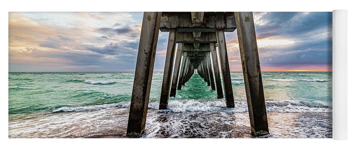 Florida Yoga Mat featuring the photograph Sharky's Pier by Joe Holley
