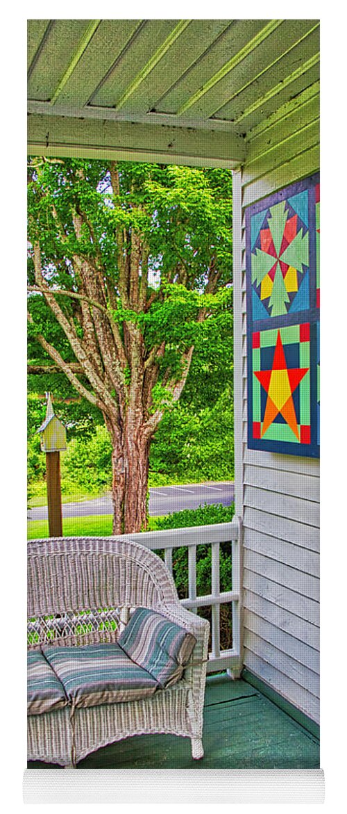 Barn Quilts Yoga Mat featuring the photograph Shelton House Block by Dale R Carlson