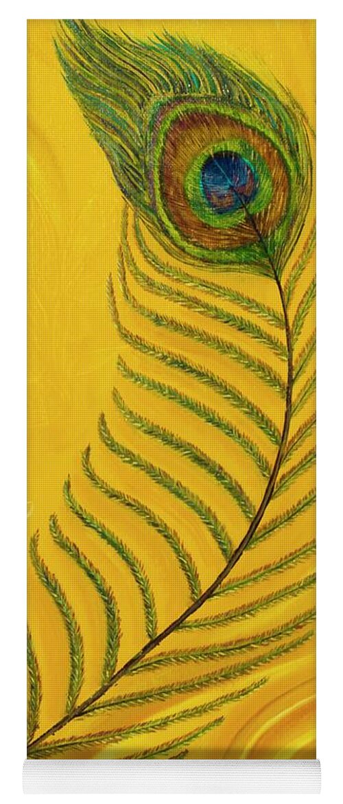 Painting Yoga Mat featuring the painting Shimmering on Silk by Sudakshina Bhattacharya