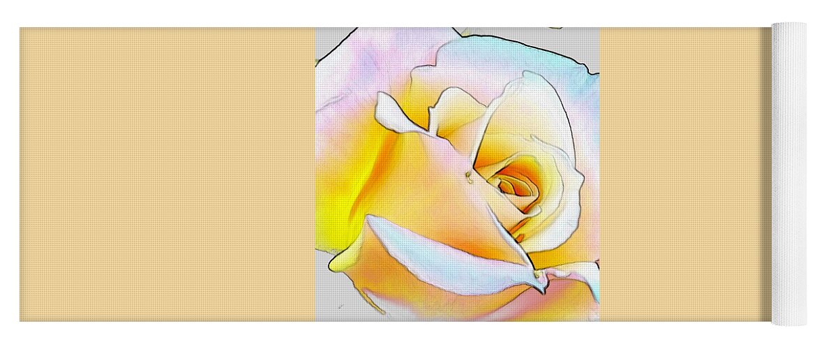 Flower Yoga Mat featuring the digital art Shine by Kumiko Izumi
