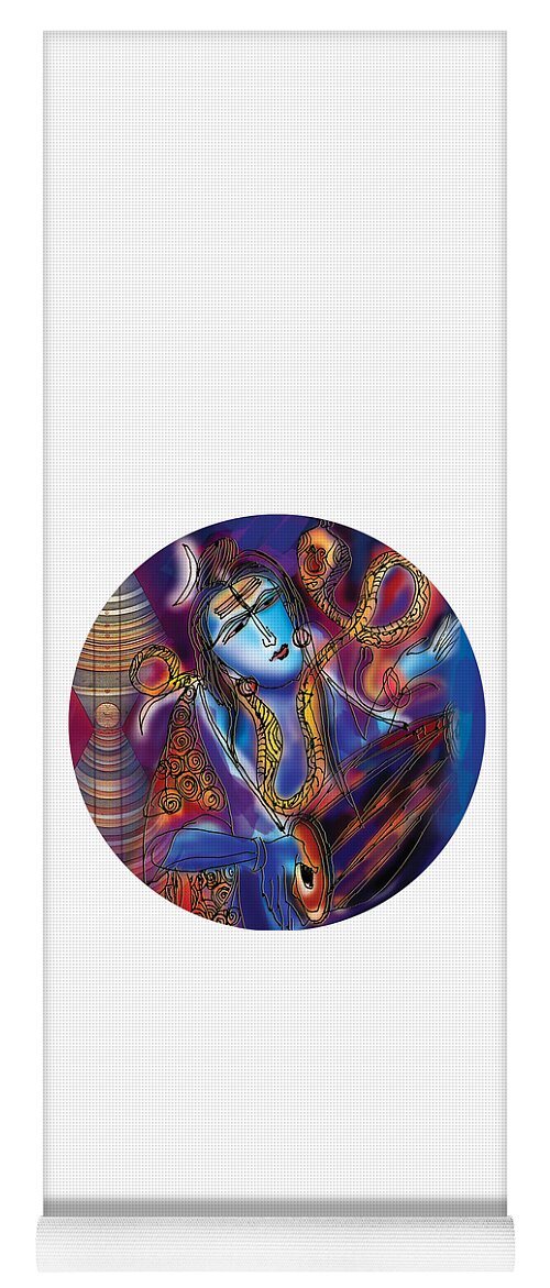Yoga Yoga Mat featuring the painting Shiva playing the drums by Guruji Aruneshvar Paris Art Curator Katrin Suter