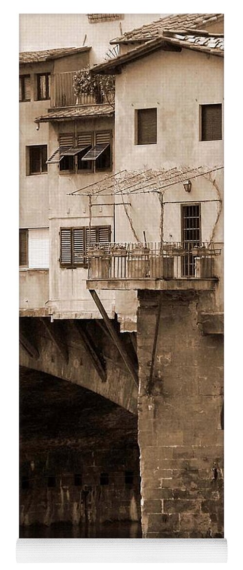 Shops Yoga Mat featuring the photograph Shops on the Ponte Vecchio by Donna Corless