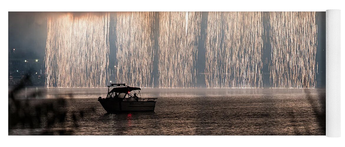 Fireworks Yoga Mat featuring the photograph Shower of Fireworks by Holden The Moment