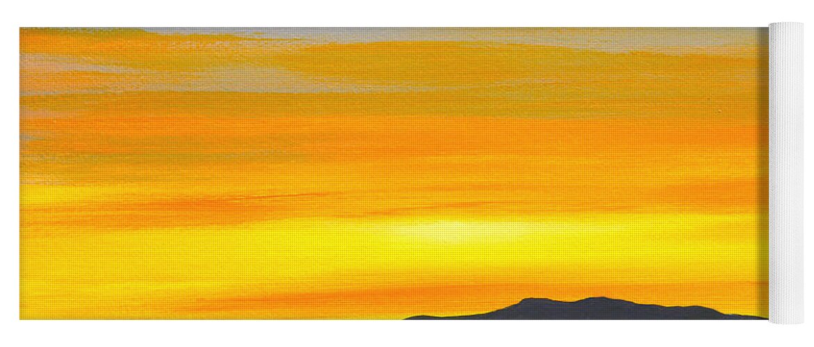 Sunrise Yoga Mat featuring the painting Sierra Foothills Sunrise by Frank Wilson