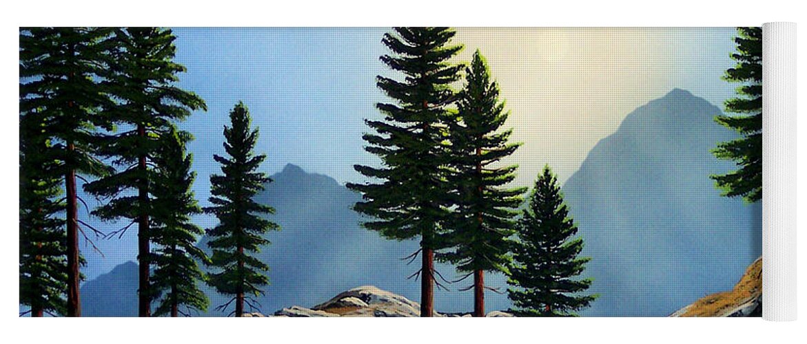 Landscape Yoga Mat featuring the painting Sierra Sentinals by Frank Wilson