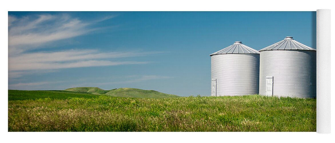 Grain Bins Yoga Mat featuring the photograph Silent Ridge by Todd Klassy
