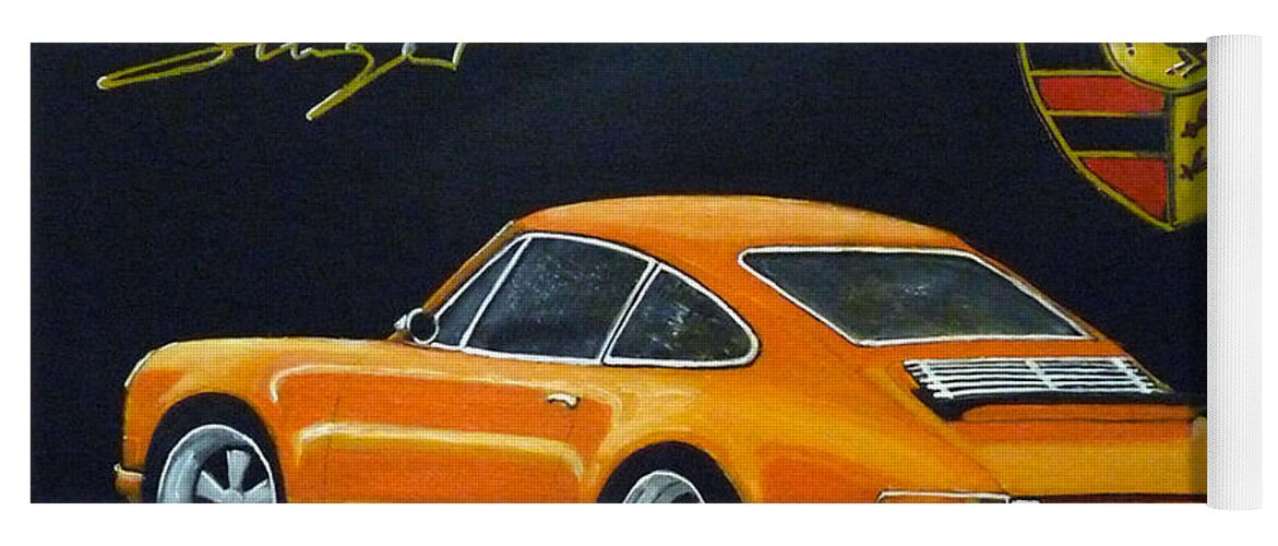 Cars Yoga Mat featuring the painting Singer Porsche by Richard Le Page