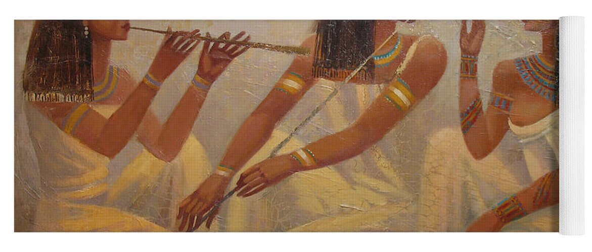 Egypt Yoga Mat featuring the painting Singers of Pharaoh by Valentina Kondrashova