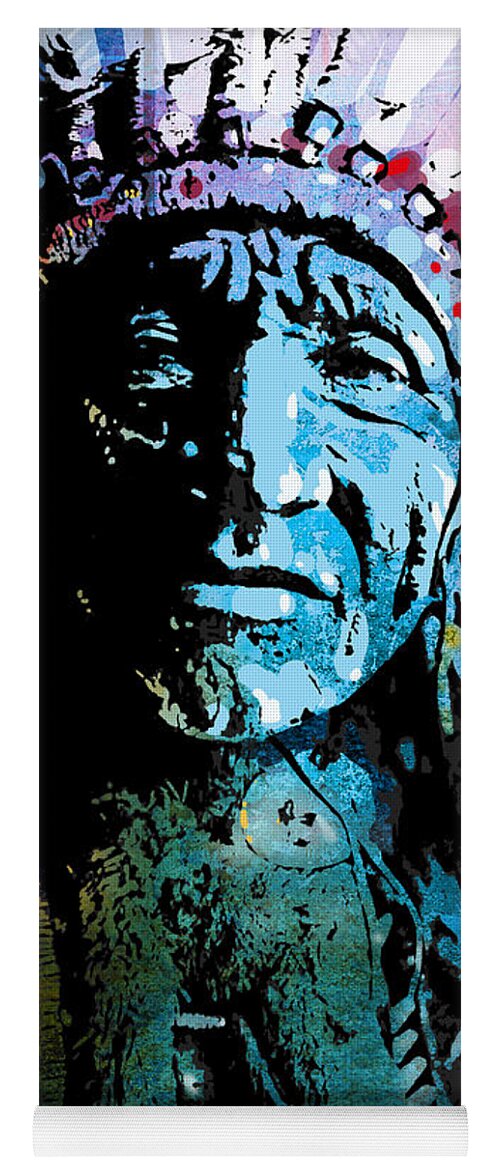 Native American Yoga Mat featuring the painting Sioux Chief by Paul Sachtleben