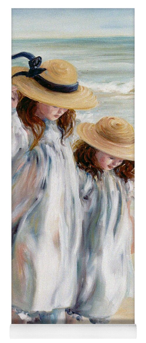 Sunhat Yoga Mat featuring the painting Sisters in Sunhats by Marie Witte