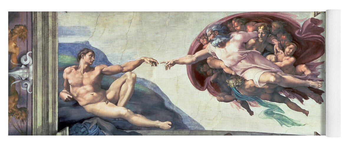 Sistine Chapel Ceiling Creation Of Adam Yoga Mat For Sale By Michelangelo