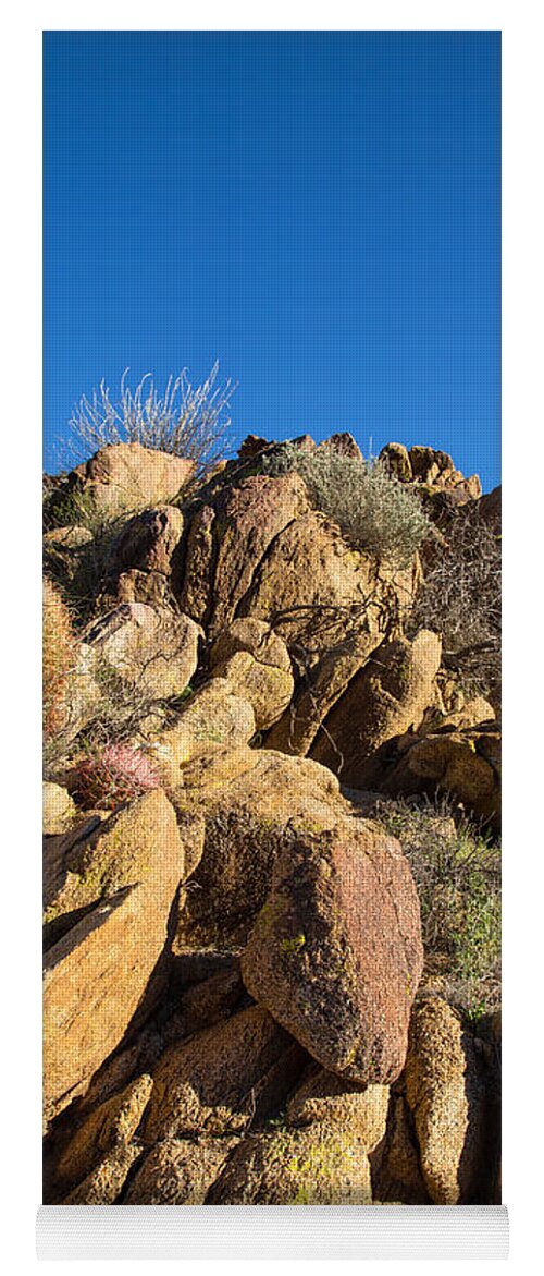 Anza Borrego State Park Yoga Mat featuring the photograph Skies stones and silence by Kunal Mehra