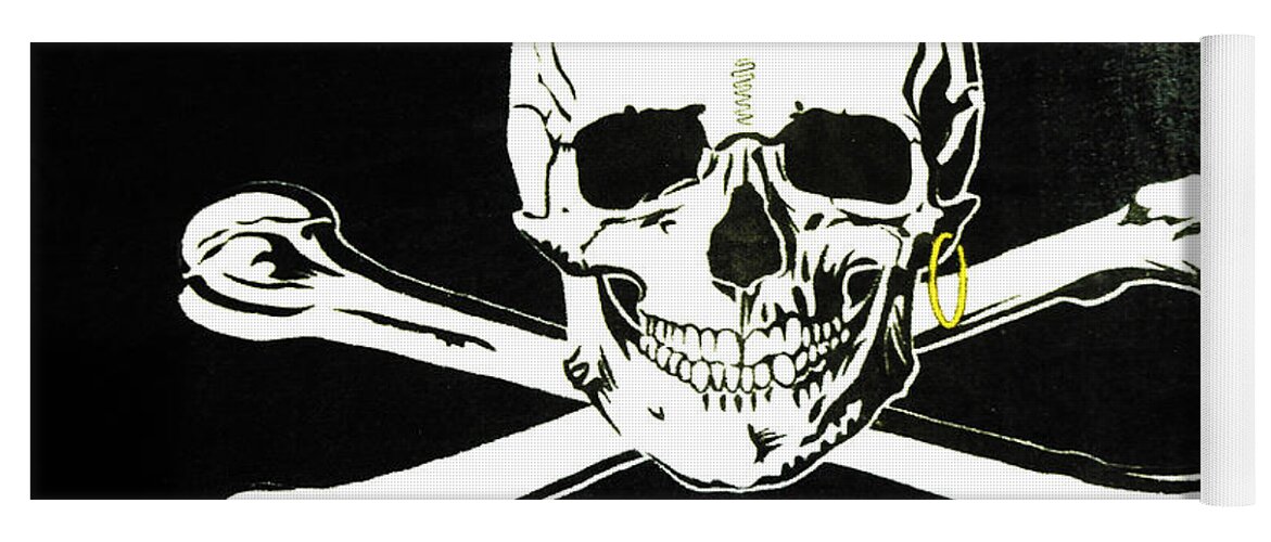 Skeleton Yoga Mat featuring the photograph Skull and cross bones by Micah May