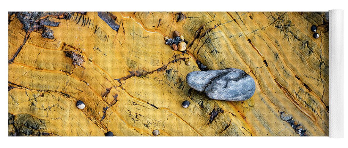 Australia Yoga Mat featuring the photograph Slate Cobble on Rock by Steven Ralser