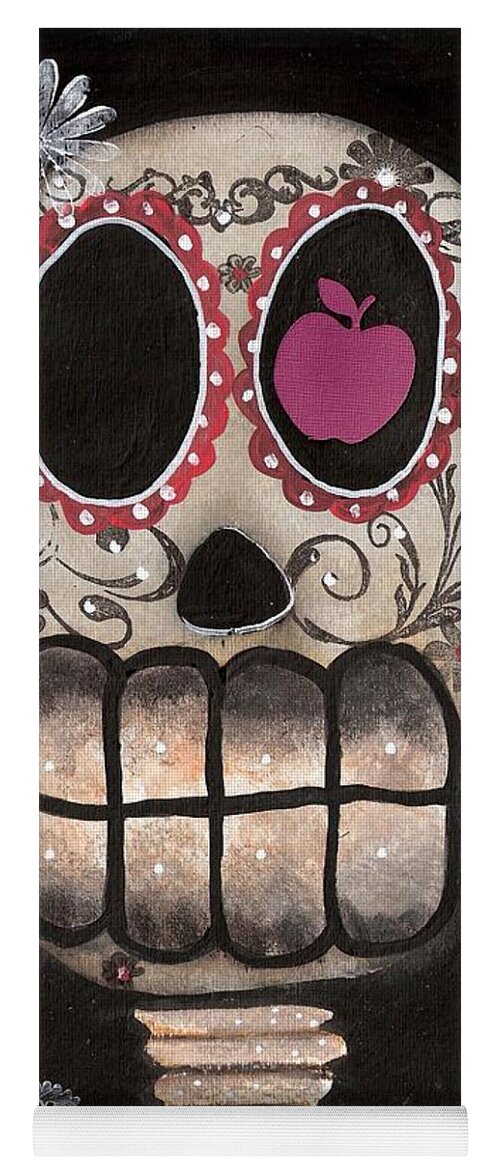 Day Of The Dead Yoga Mat featuring the painting Smile your Dead by Abril Andrade