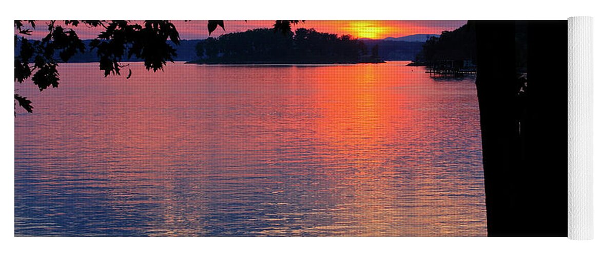 Smith Mountain Lake Yoga Mat featuring the photograph Smith Mountain Lake Sunset by The James Roney Collection