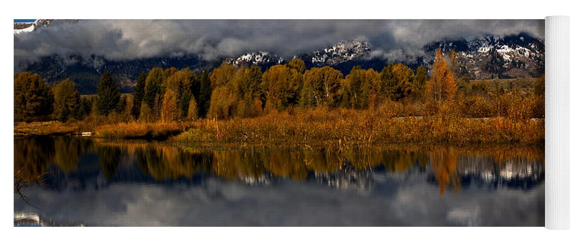 Gtnp Yoga Mat featuring the photograph Snake River Fall Reflections by Adam Jewell