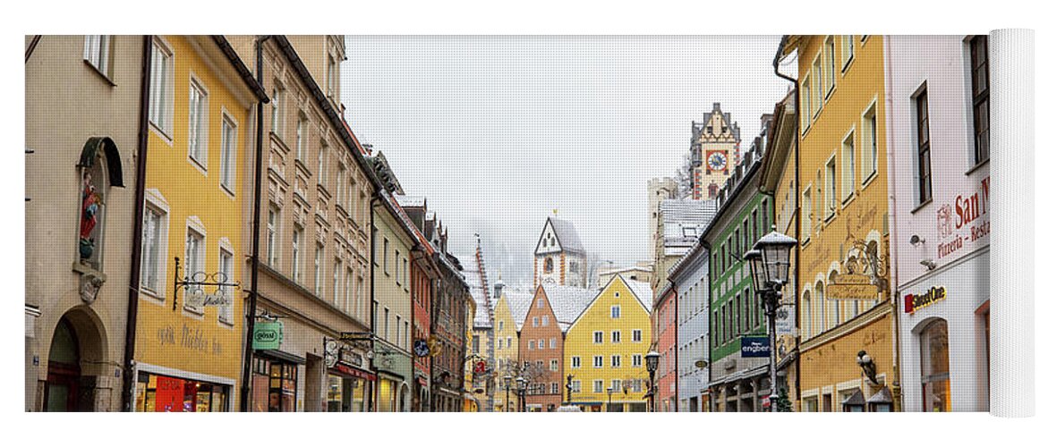 Photosbymch Yoga Mat featuring the photograph Snowy street in Fussen by M C Hood