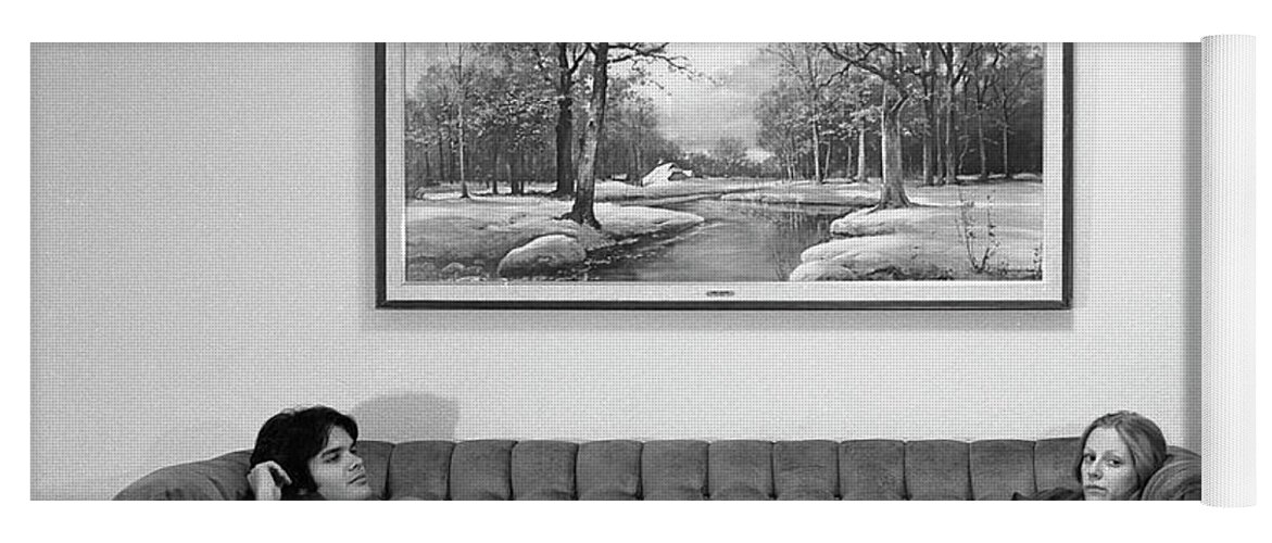Sofa Art Yoga Mat featuring the photograph Sofa-Sized Picture, With Light Switch, 1973 by Jeremy Butler