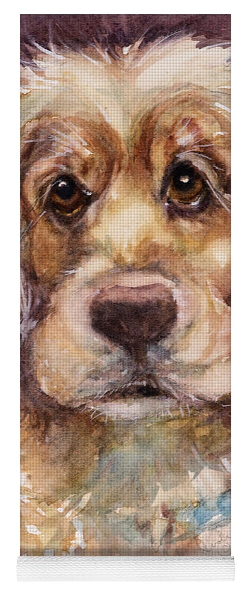 Dog Yoga Mat featuring the painting Soft Eyes by Judith Levins