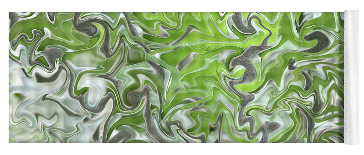 Abstract Yoga Mat featuring the photograph Soft Green and Gray Abstract by Carol Groenen