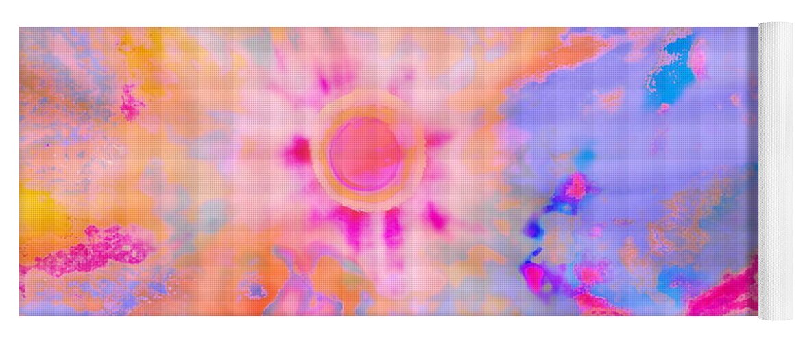 Lighthearted Colors Wash The Sky Around A New Born Sun Yoga Mat featuring the digital art Solanew by Priscilla Batzell Expressionist Art Studio Gallery