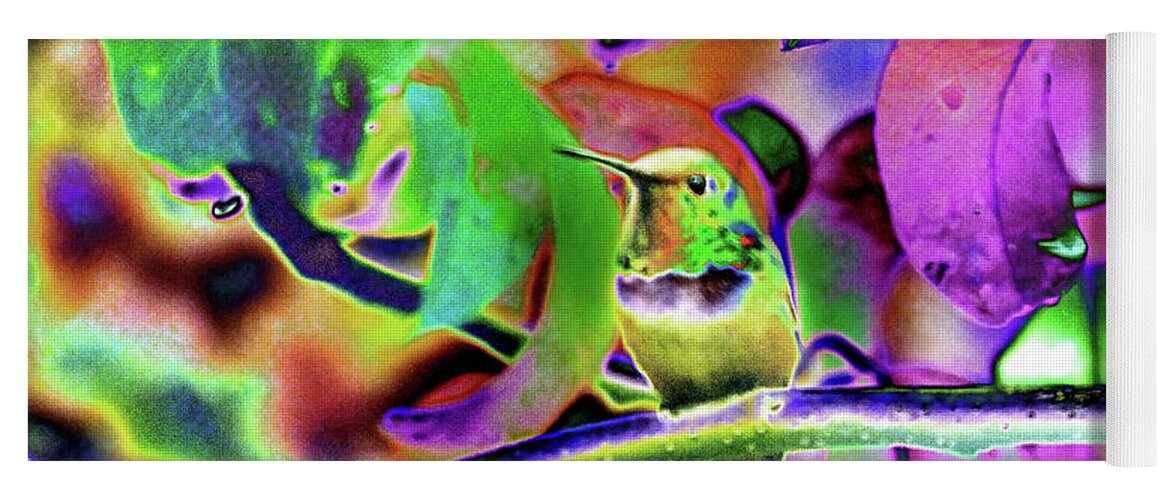 Hummingbirds Yoga Mat featuring the photograph Solarized Hummer by Wendy McKennon