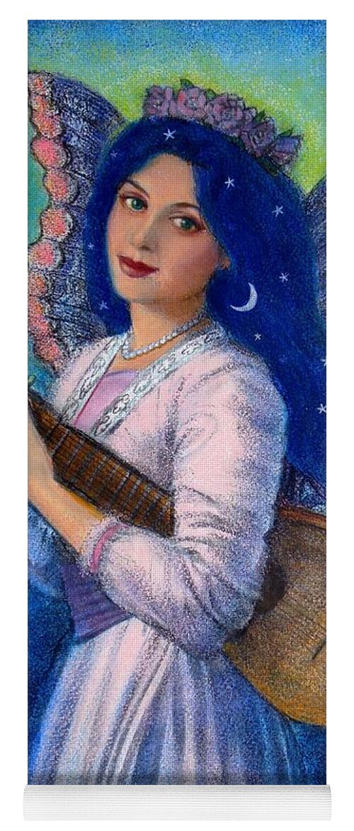Music Yoga Mat featuring the painting Songbird for a Blue Muse by Sue Halstenberg