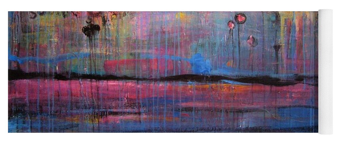 Abstract Yoga Mat featuring the painting Soul by Laurie Maves ART