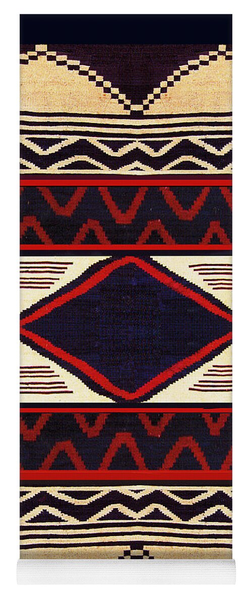 Design Inspired By Native American Textile Yoga Mat featuring the digital art Southwest Folk Art by Vagabond Folk Art - Virginia Vivier