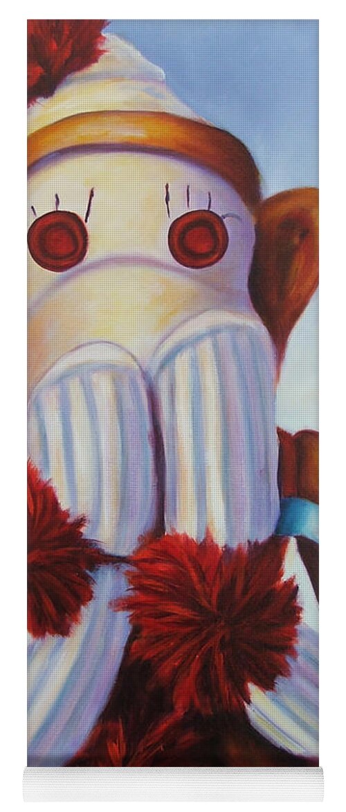 Children Yoga Mat featuring the painting Speak No Bad Stuff Sock Monkey by Shannon Grissom