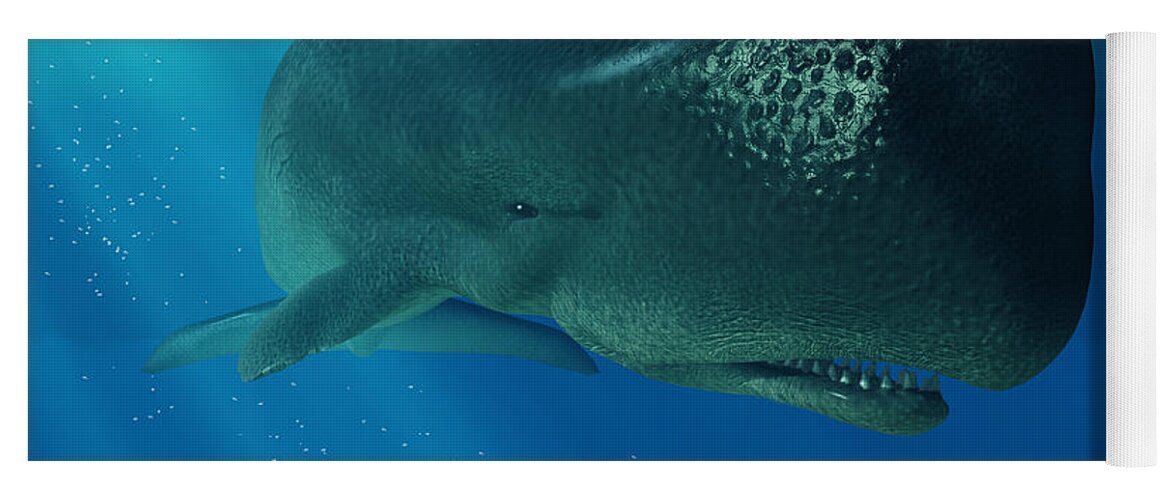 Sperm Whale Yoga Mat featuring the digital art Sperm Whale by Daniel Eskridge