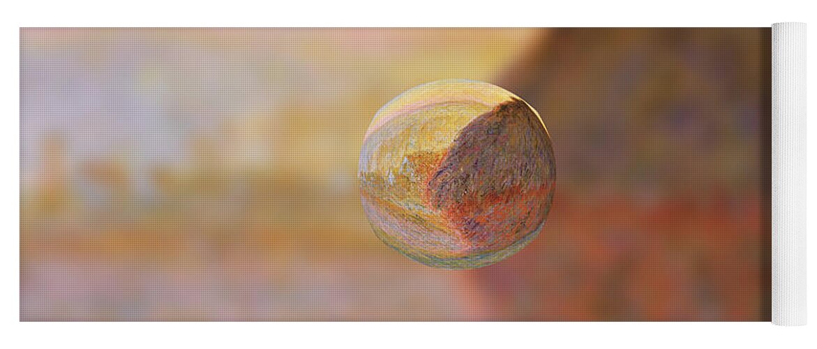 Abstract In The Living Room Yoga Mat featuring the digital art Sphere 5 Monet by David Bridburg