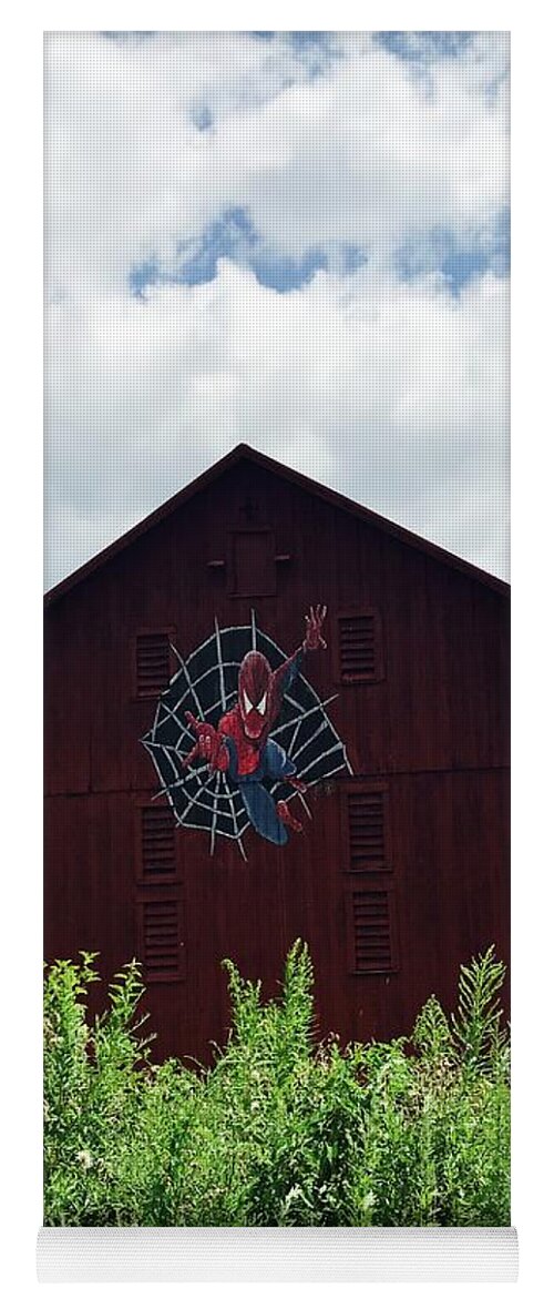 Spider-man Yoga Mat featuring the photograph Spider-Man Turns Farmer by Michael Krek