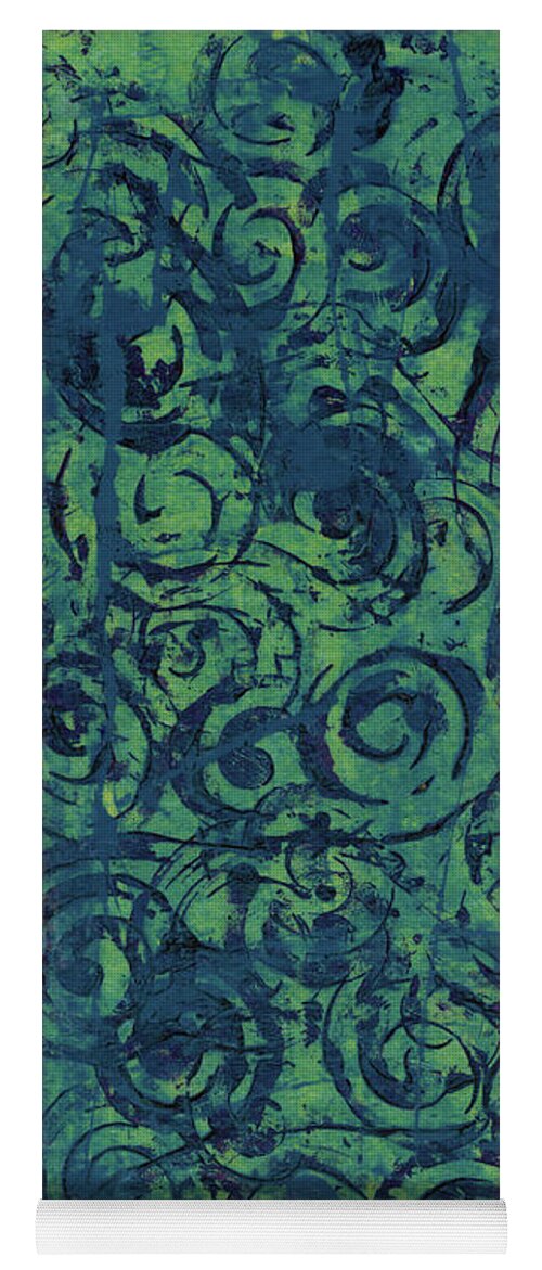 Abstract Yoga Mat featuring the painting Spirals by Cheryl Goodberg