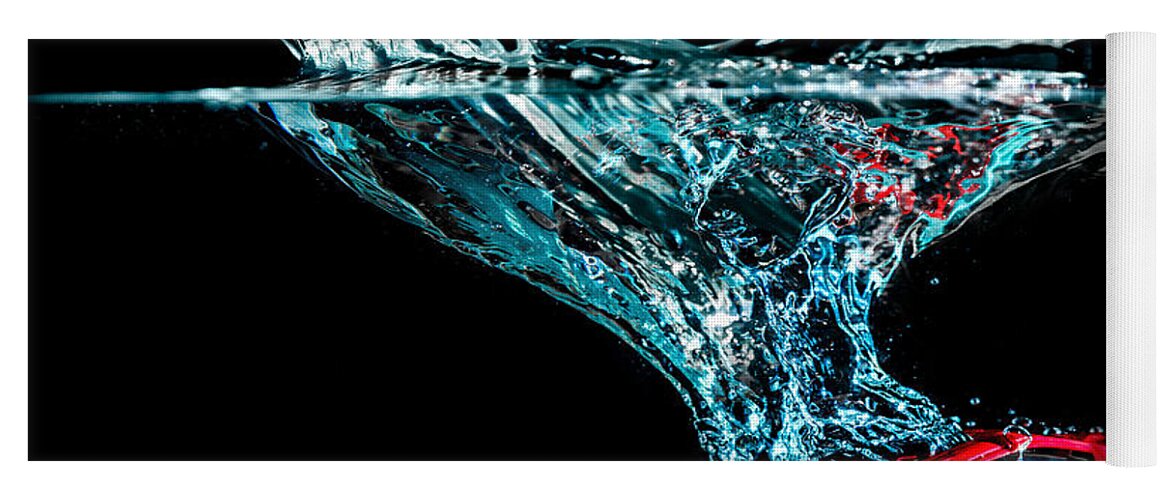 Water Yoga Mat featuring the photograph Splash Down by Nick Bywater