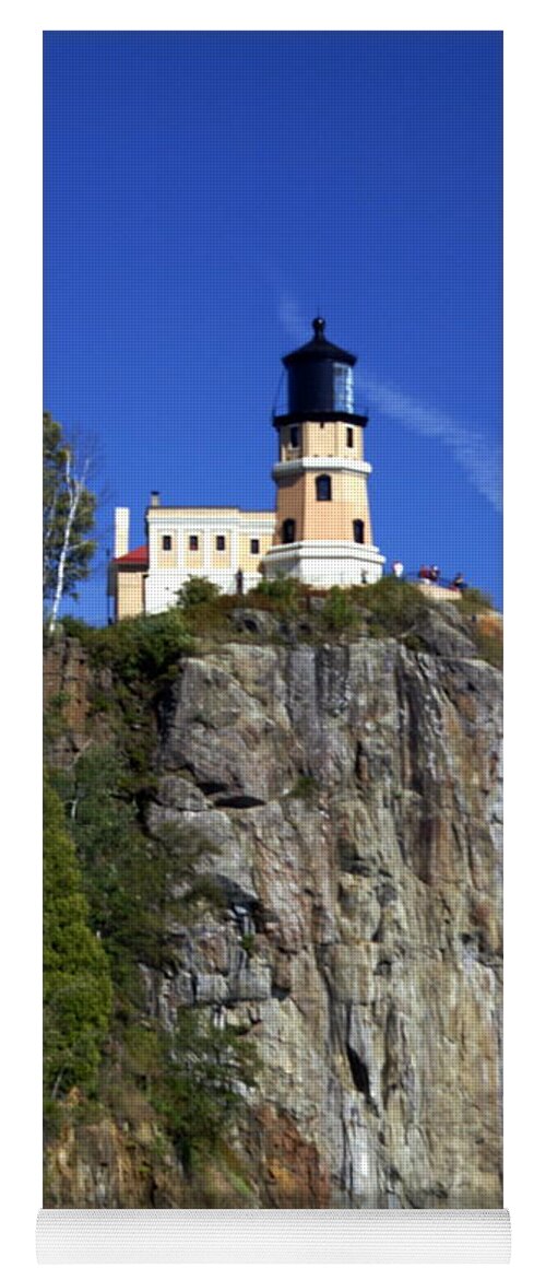 Lighthouse Yoga Mat featuring the photograph Split Rock 2 by Marty Koch