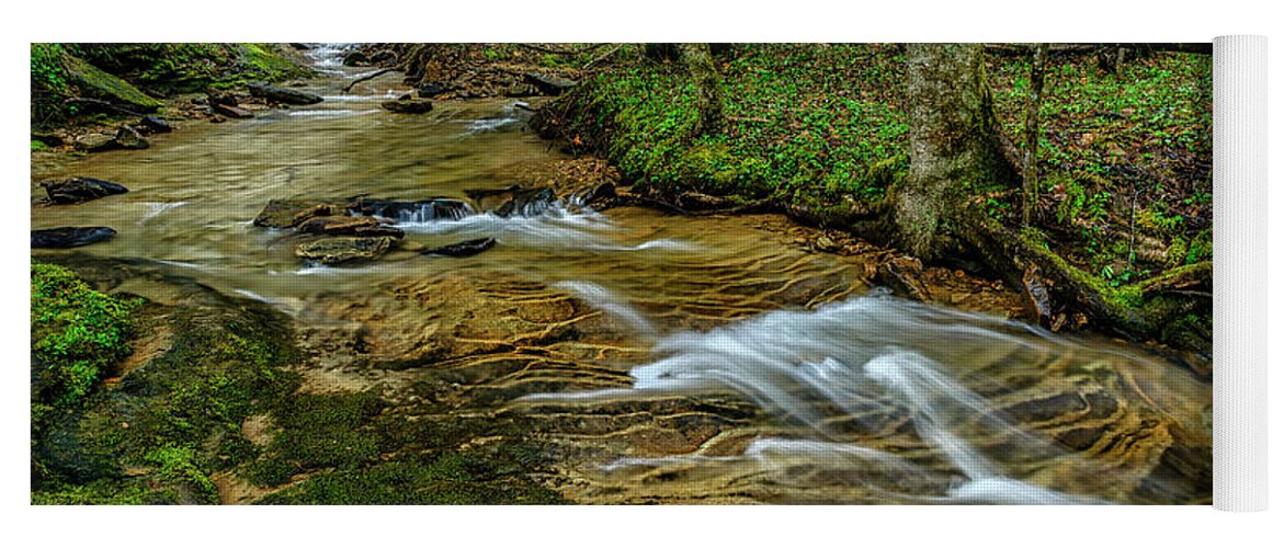 Anthony Creek Yoga Mat featuring the photograph Spring Green along Anthony Creek by Thomas R Fletcher