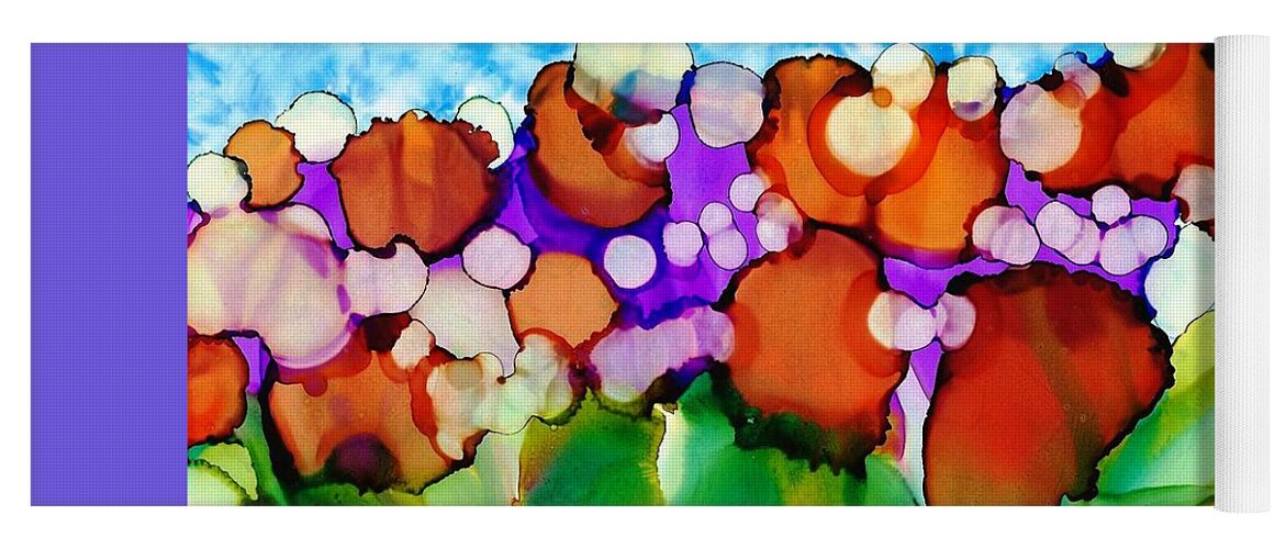 Alcohol Ink Yoga Mat featuring the painting Spring in Charleston by Yolanda Koh