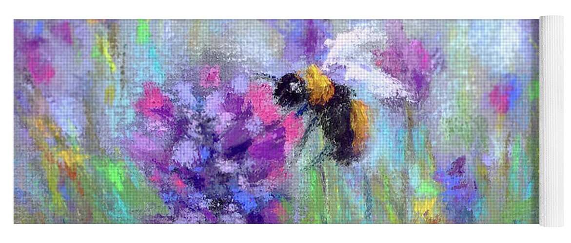 Bee Yoga Mat featuring the painting Spring's Treat by Susan Jenkins